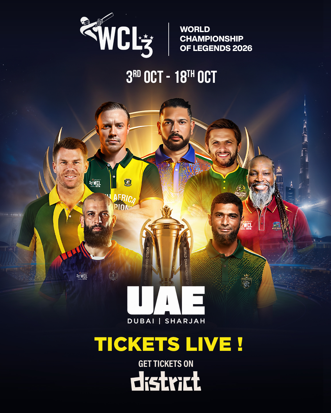 Atmosphere for WCL3 — World Championship of Legends 2026